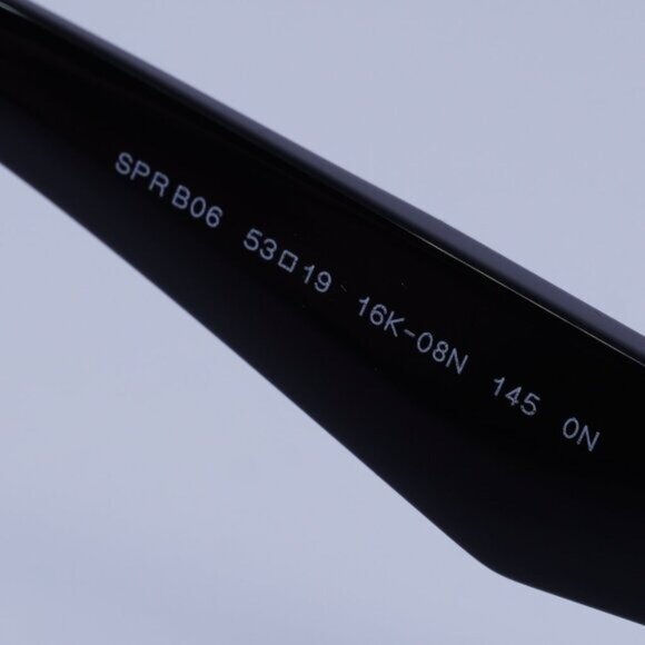 Prada PRB06S 16K08N Sunglasses Black Rectangle Frame, Clear Lenses - Picture 7 of 9